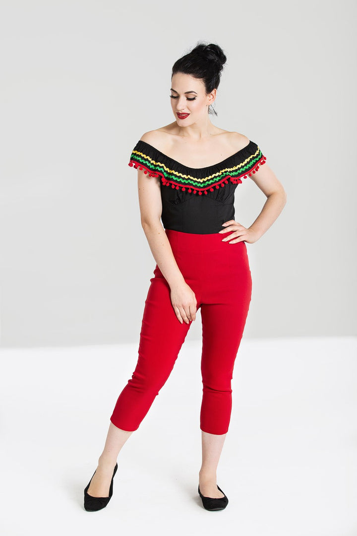 Hell Bunny Tina Capris – Red Pedal Pushers