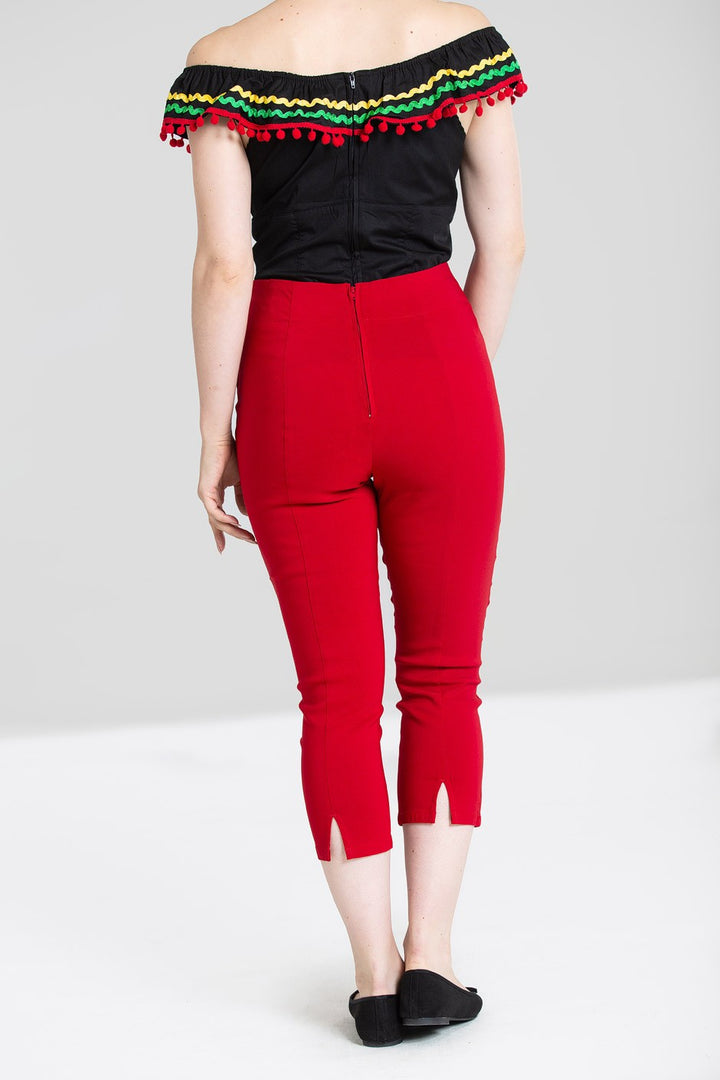 Hell Bunny Tina Capris – Red Pedal Pushers