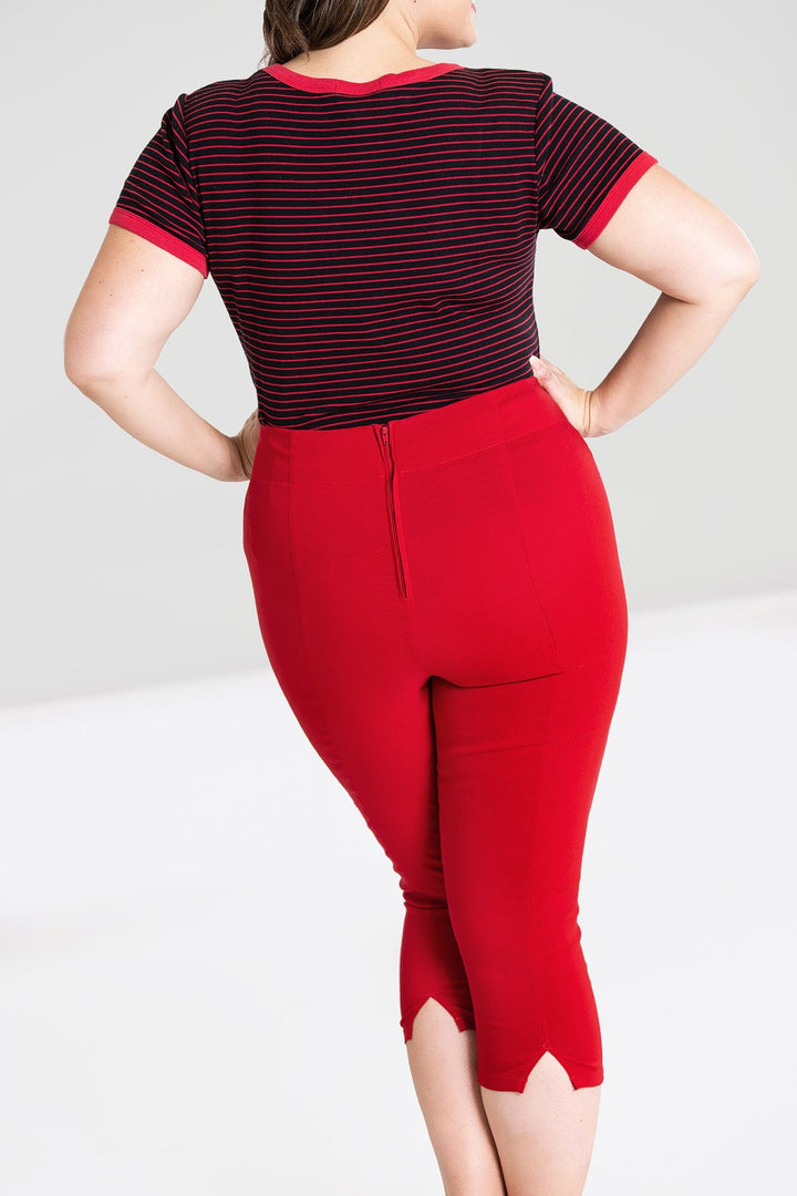 Hell Bunny Tina Capris – Red Pedal Pushers