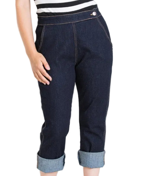 Hell Bunny Charlie Denim Capris – High Waisted Vintage Denim Capris