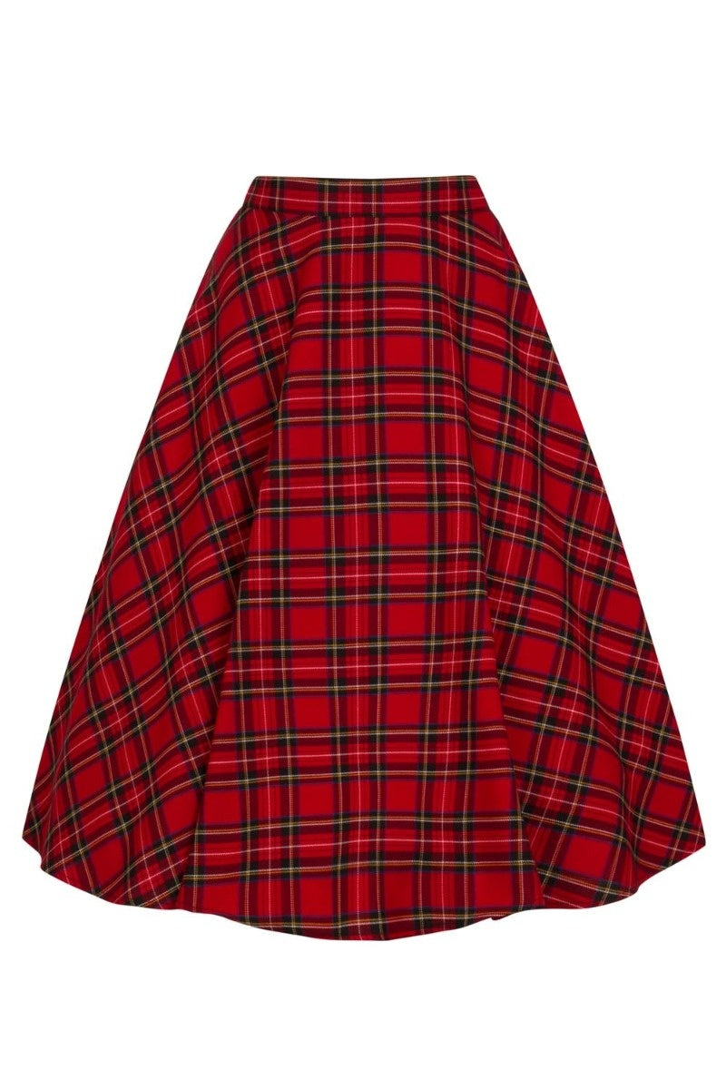 Hell Bunny Irvine 50’s Circle Skirt – Red Tartan Vintage Skirt