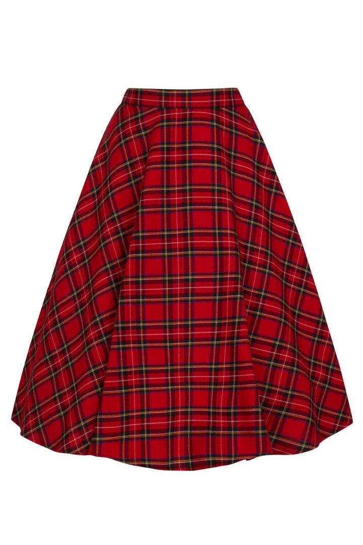 Hell Bunny Irvine 50’s Circle Skirt – Red Tartan Vintage Skirt