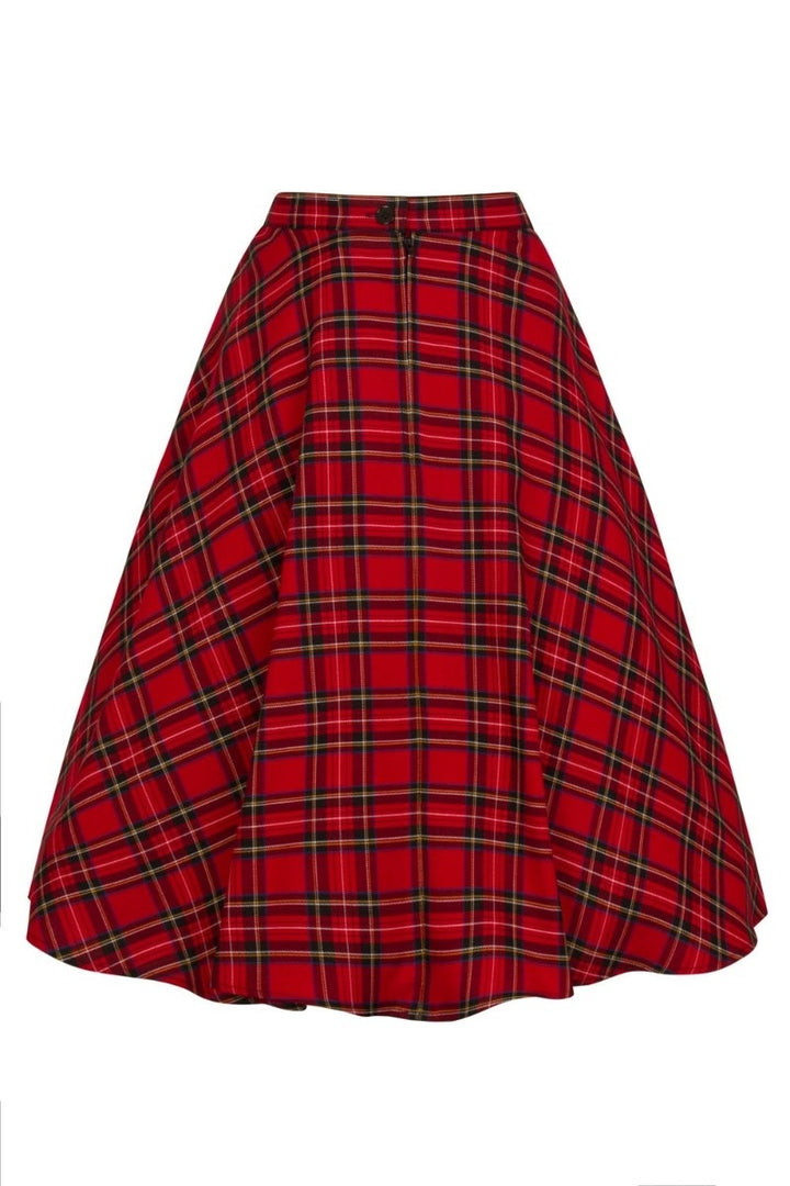 Hell Bunny Irvine 50’s Circle Skirt – Red Tartan Vintage Skirt