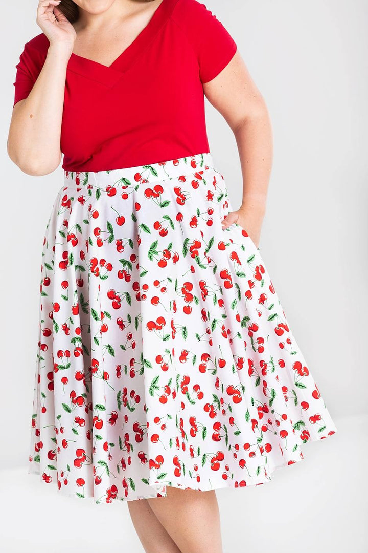 Hell Bunny Sweetie Cherry Print Skirt