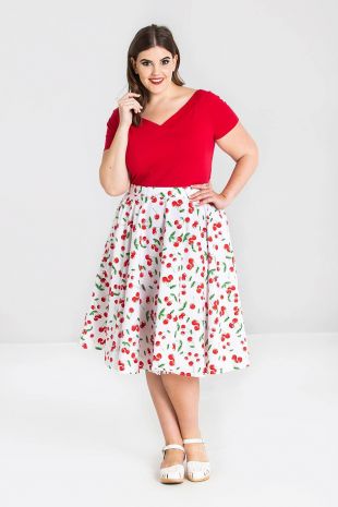 Hell Bunny Sweetie Cherry Print Skirt