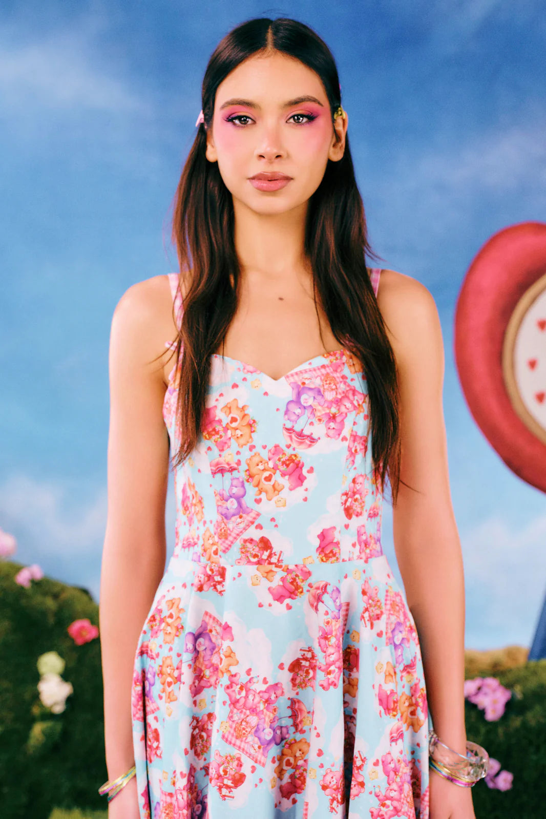 Hell Bunny x Care Bears™ Picnic Bear Midi Dress