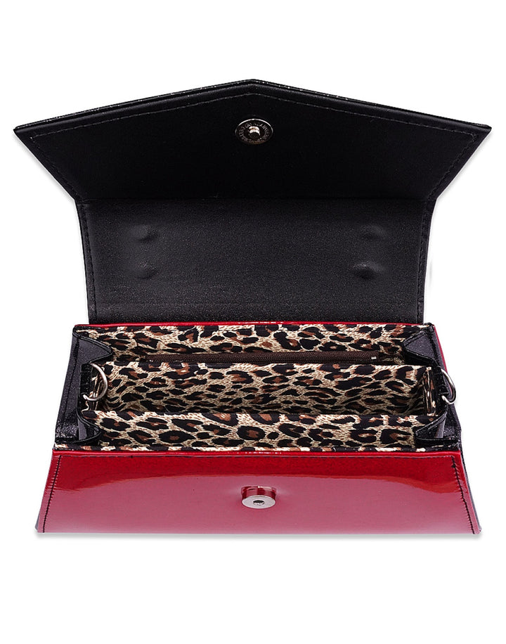 Liquorbrand Chevron Handbag – Black & Red Rockabilly Bowling Bag