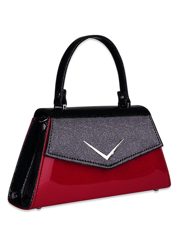 Liquorbrand Chevron Handbag – Black & Red Rockabilly Bowling Bag