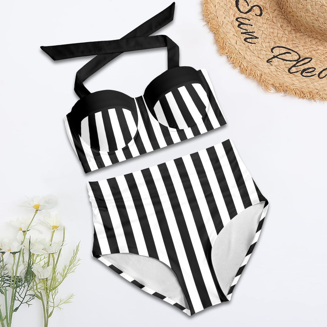 Mindy Morbs Electric Bride Black & White High-Waisted Bikini