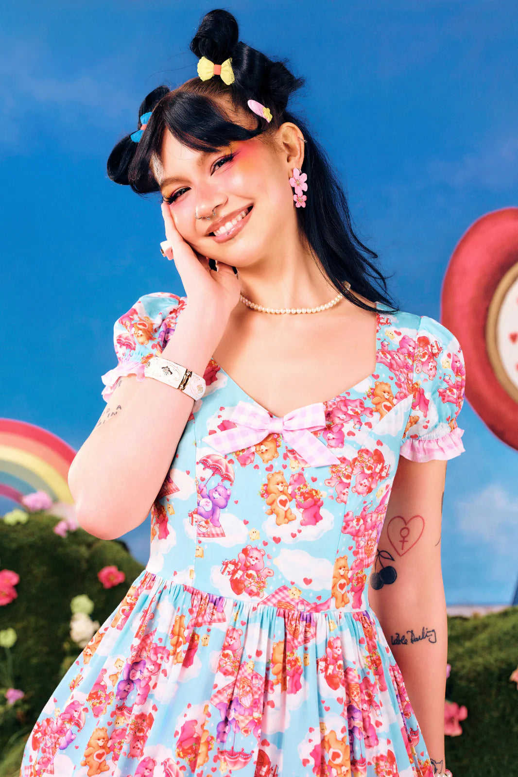 Hell Bunny x Care Bears™ Picnic Bear Mini Dress