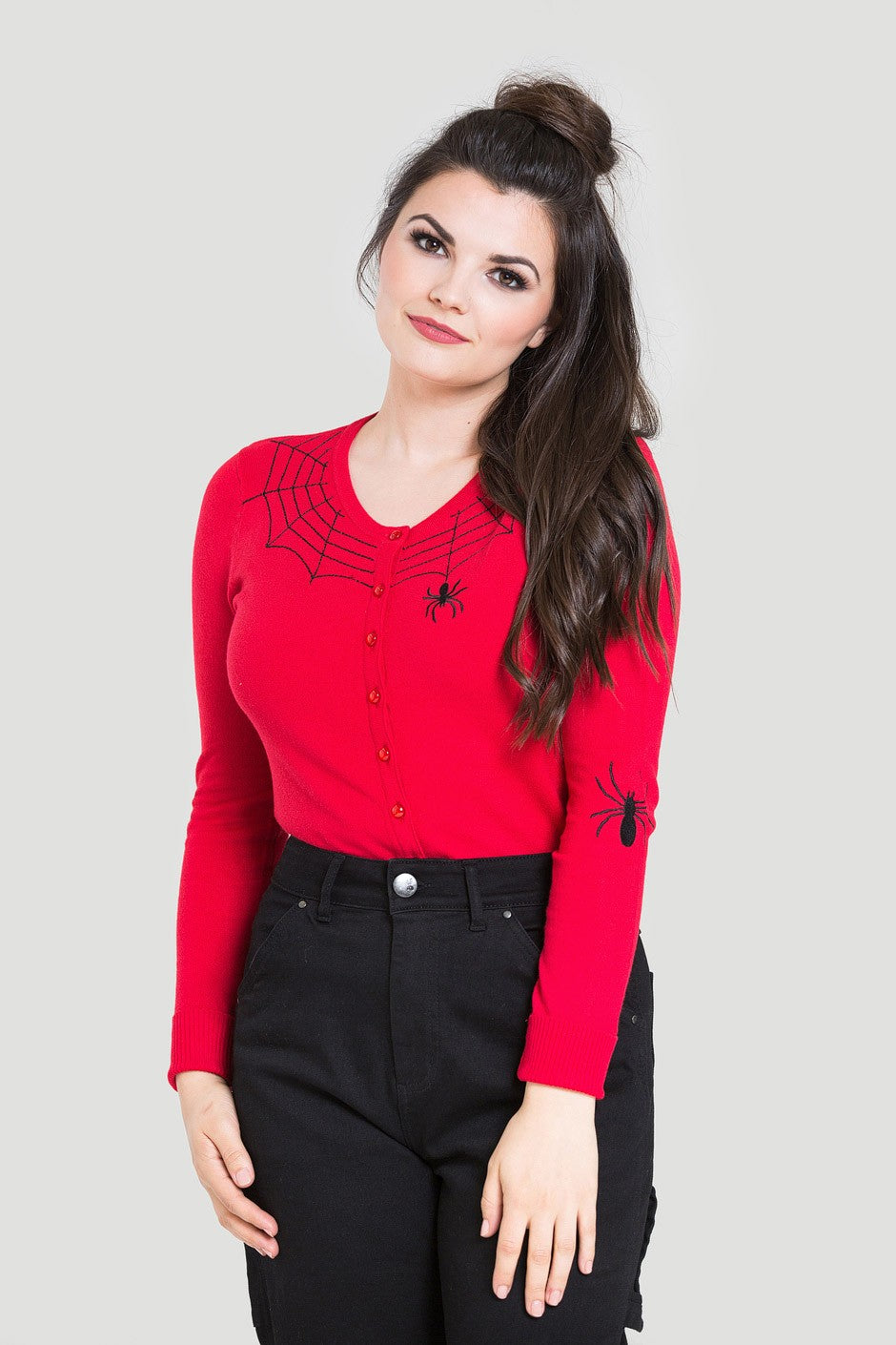 Hell Bunny Spider Cardigan Red