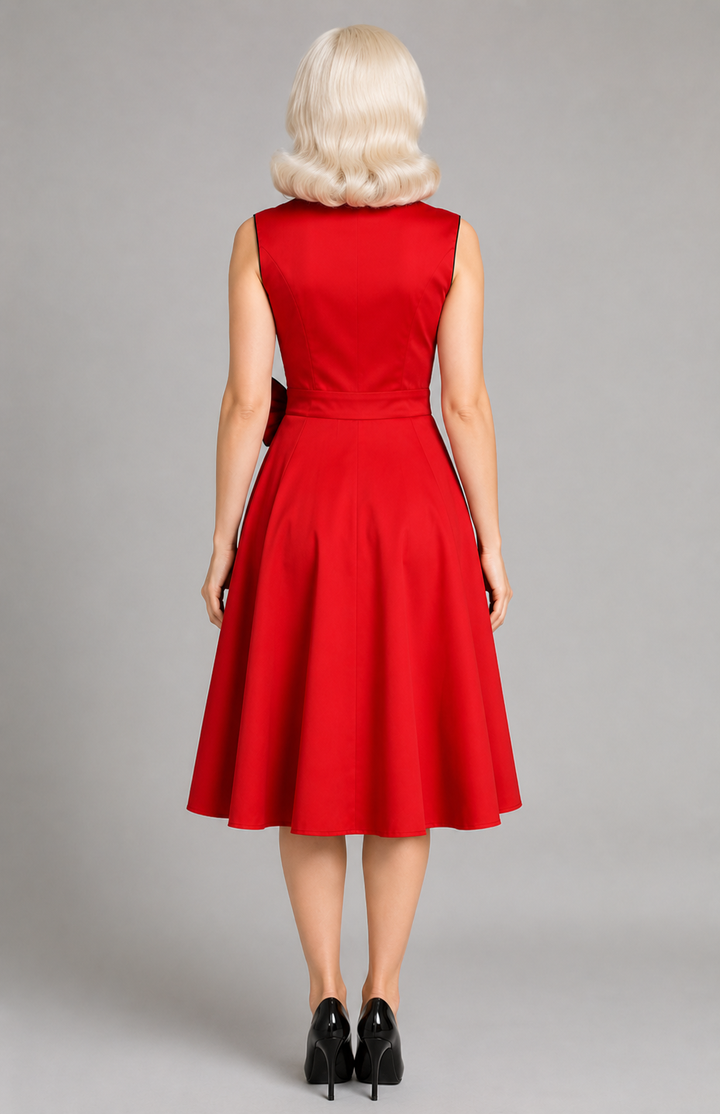 Vivienne Red Bow Retro Dress