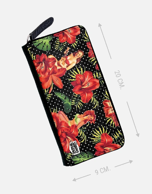 Liquorbrand Hula Girl Wallet - Retro Tiki Zip Purse