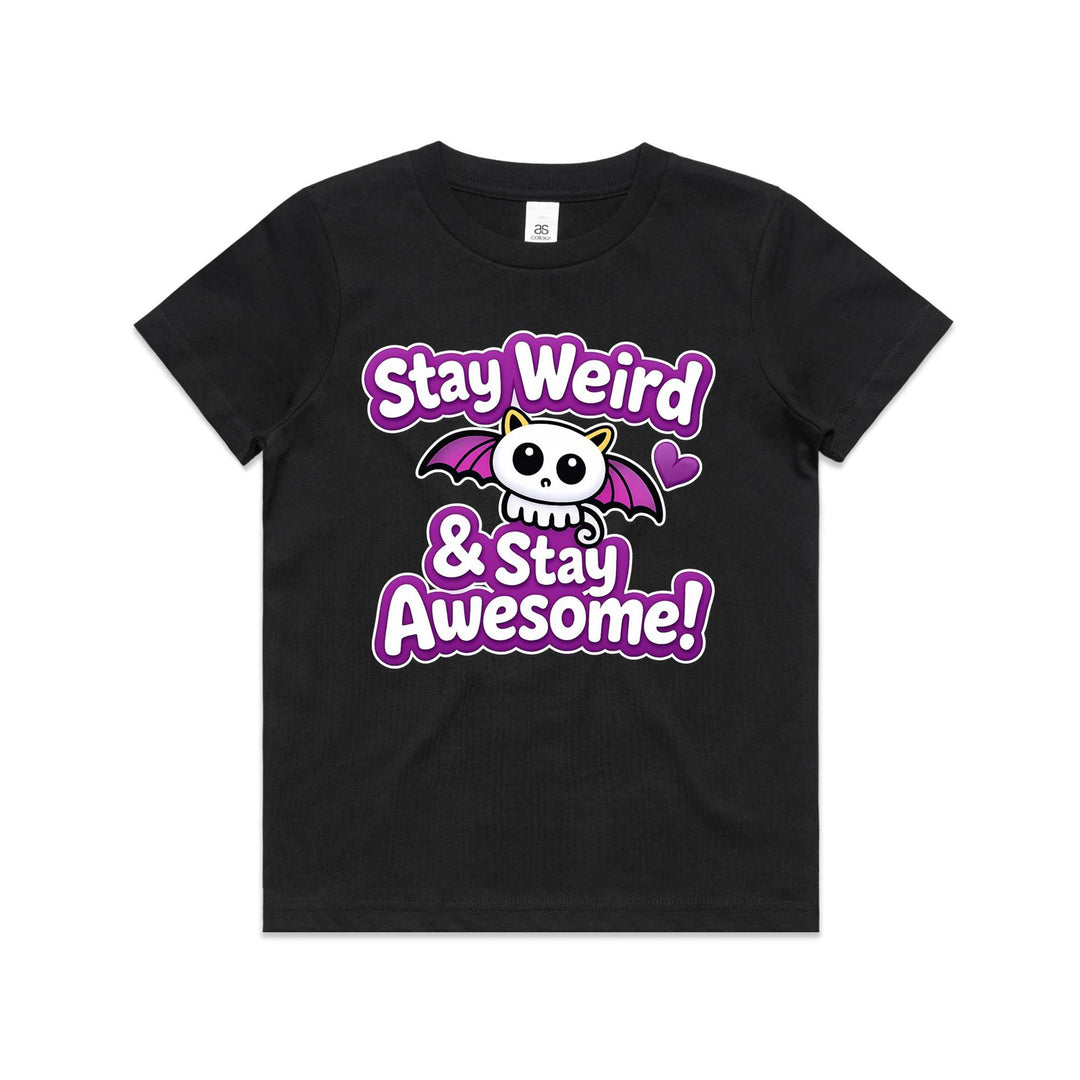 Kids Graphic T-Shirt Stay Weird – Girls Cotton Tee | As Colour Kids Shirt