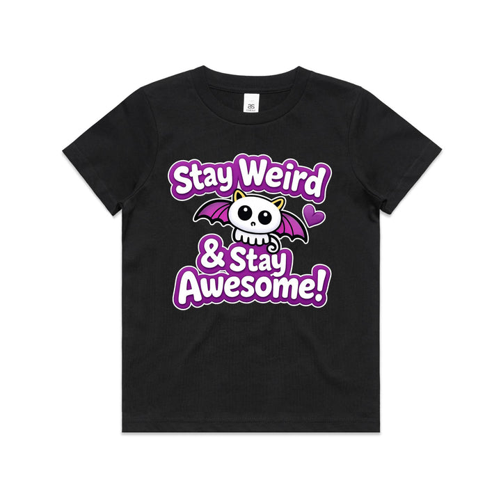Kids Graphic T-Shirt Stay Weird – Girls Cotton Tee | As Colour Kids Shirt
