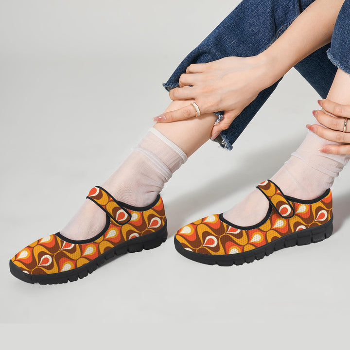 Autumn Geo Mary Jane Barefoot Comfort Shoes – Wide Fit & Orthotic Friendly