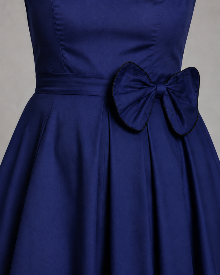 Vivienne Blue Bow Retro Dress