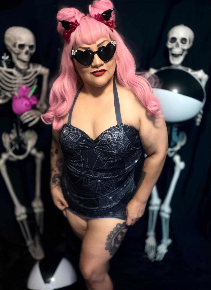 Mindy Morbs Spiderweb Glamour Swimsuit - Limited Edition Collab