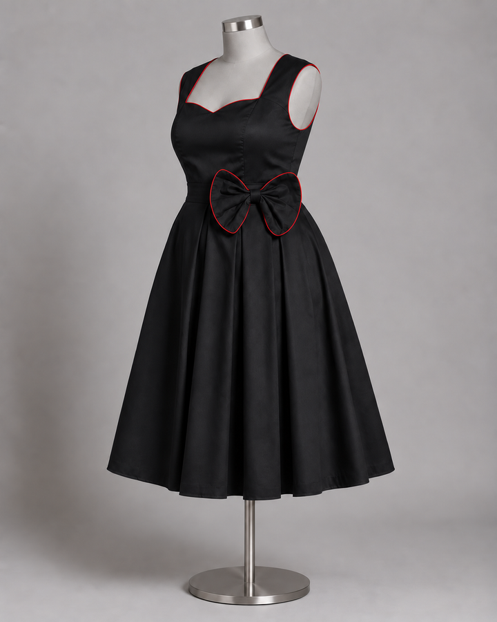 Vivienne Black Bow Retro Dress