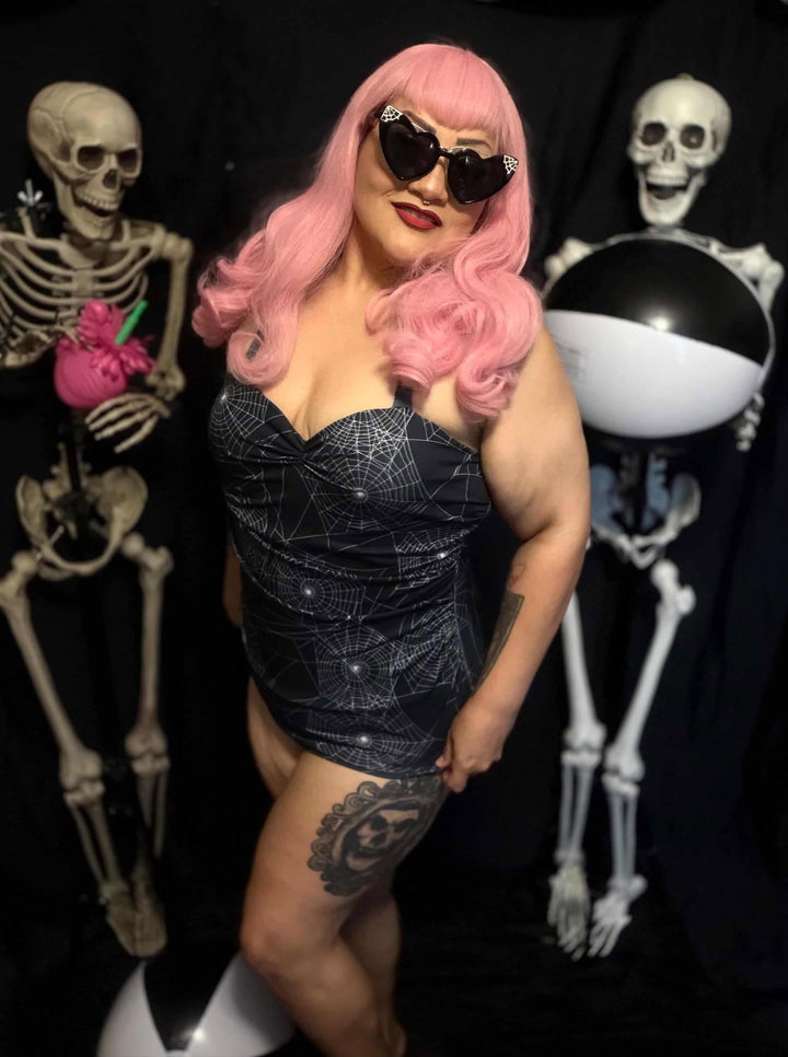 Mindy Morbs Spiderweb Glamour Swimsuit - Limited Edition Collab