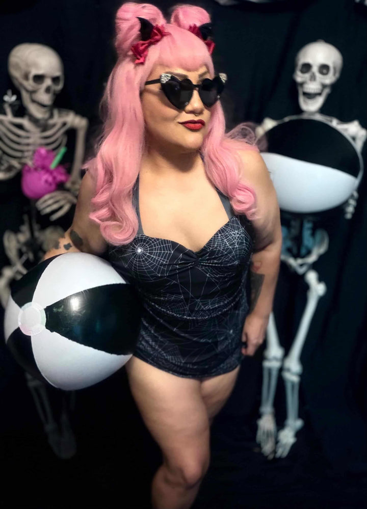 Mindy Morbs Spiderweb Glamour Swimsuit - Limited Edition Collab