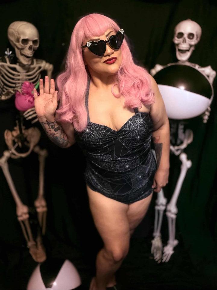 Mindy Morbs Spiderweb Glamour Swimsuit - Limited Edition Collab