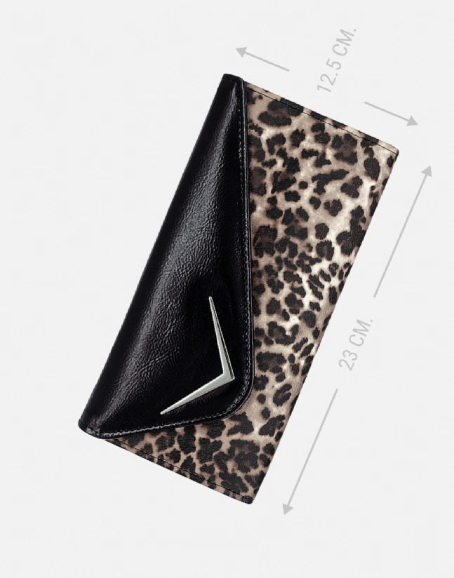 Liquorbrand Vega Leopard Clutch - Retro Envelope Purse