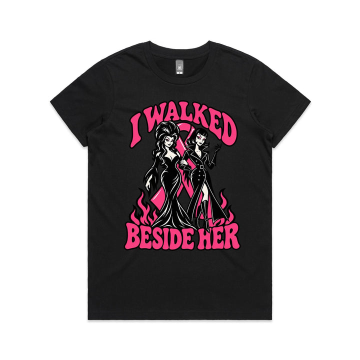 I Walked Beside Her Women’s Breast Cancer Supporter T-Shirt