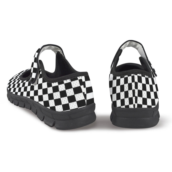 Race Flags Mary Jane Barefoot Comfort Shoes – Wide Fit & Orthotic Friendly