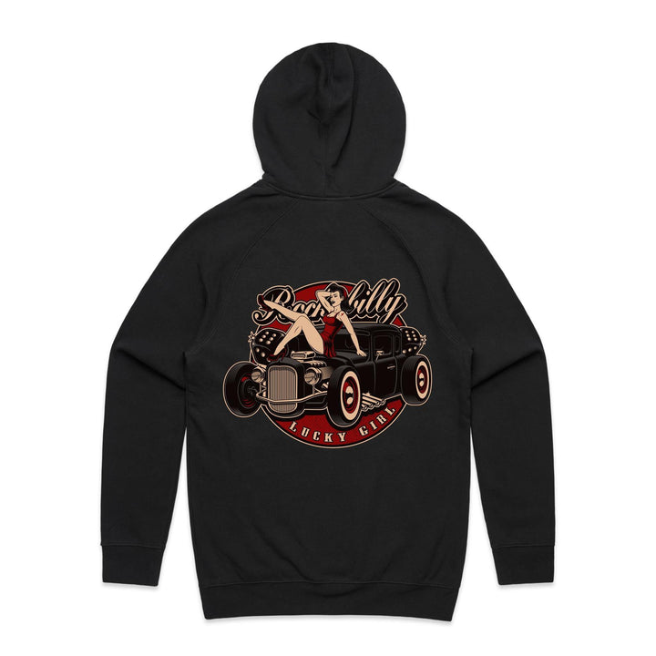 Rockabilly Lucky Girl Ladies Hoodie