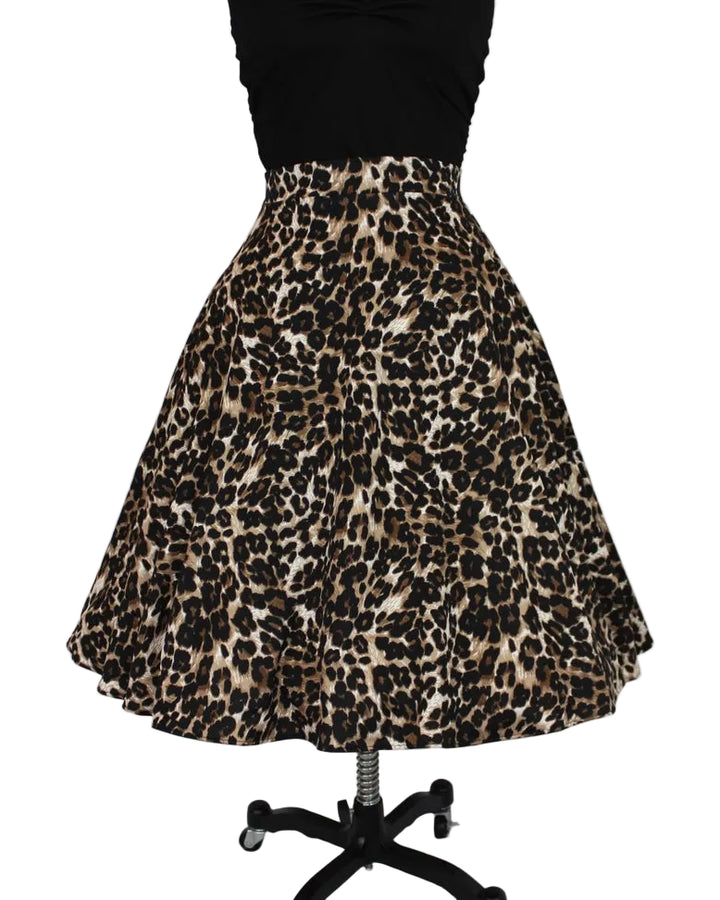 Hemet leopard print swing skirt with high waist and flared shape