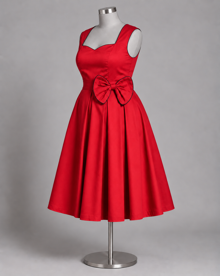 Vivienne Red Bow Retro Dress