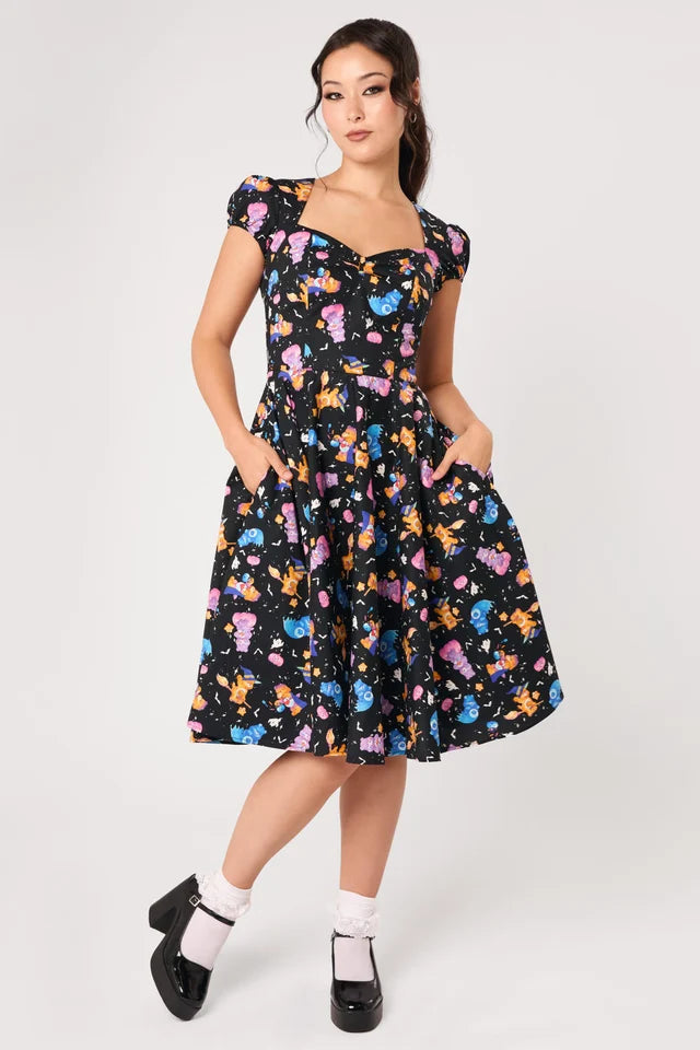 Hell Bunny Trick Or Sweet Care Bears 50s Halloween Dress