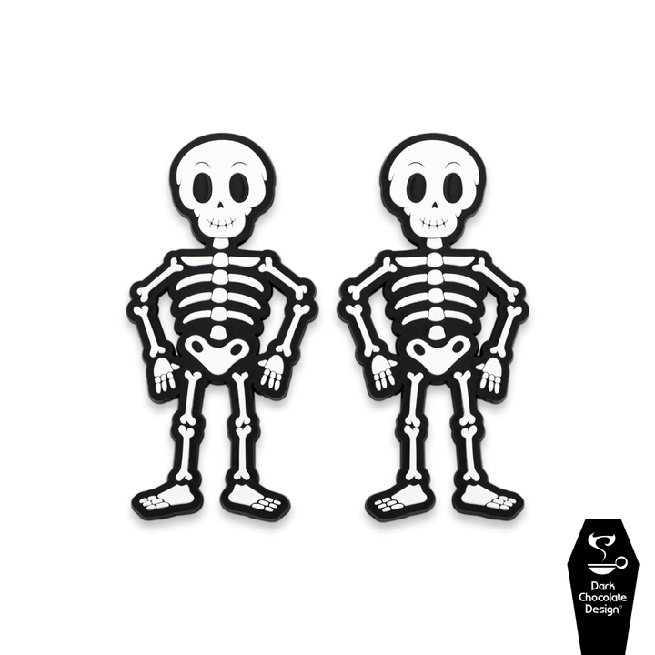 Hot Chocolate Design - Crazy Bones cute skeleton accessories for Halloween shoes with bold black-and-white design.