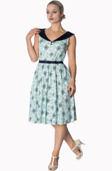 Woman wearing a floral dress with a white background