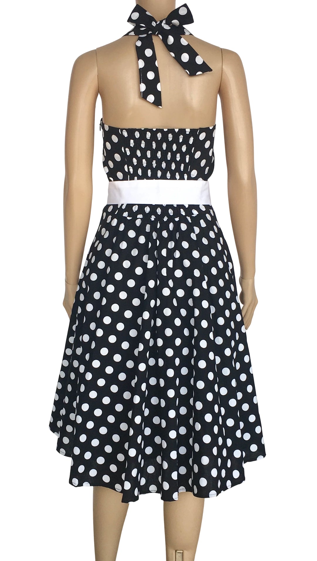 Black Polkadot Rockabilly Swing Dresses