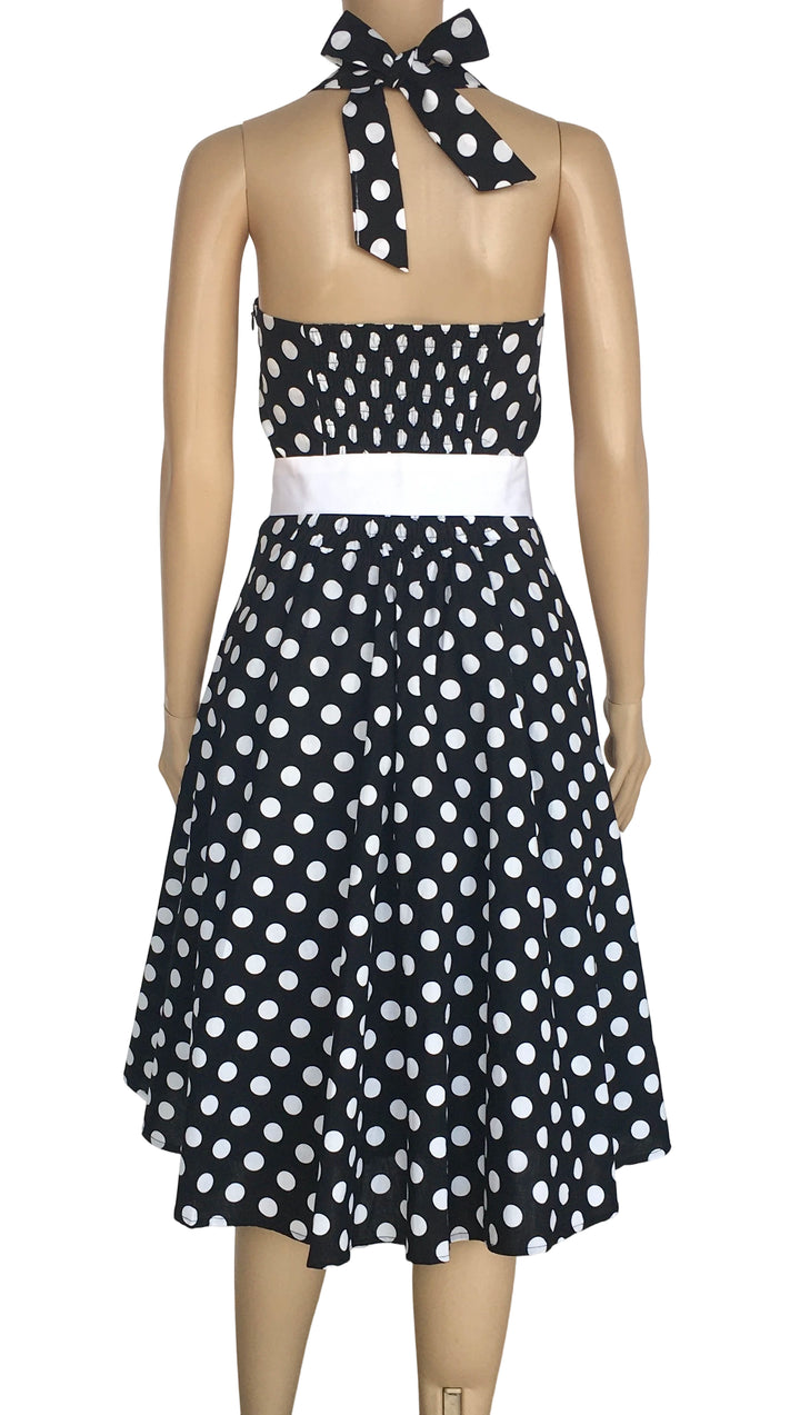 Black Polkadot Rockabilly Swing Dresses