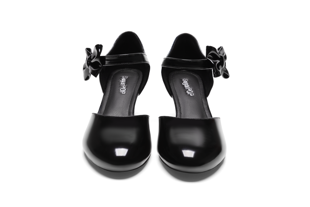 SugarPOP DragonGlass v2 black shoes with stylish bow detail, perfect for any occasion.
