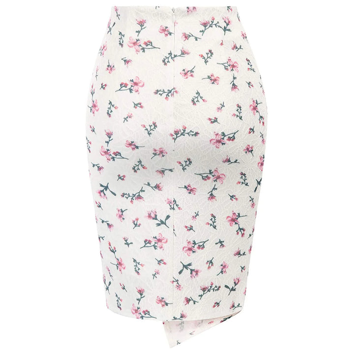 Floral Twist High Waist Pencil Skirt
