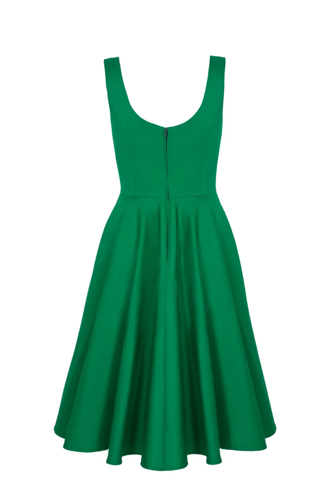 Hell Bunny Heidi Green Cotton Satin 50s Midi Dress