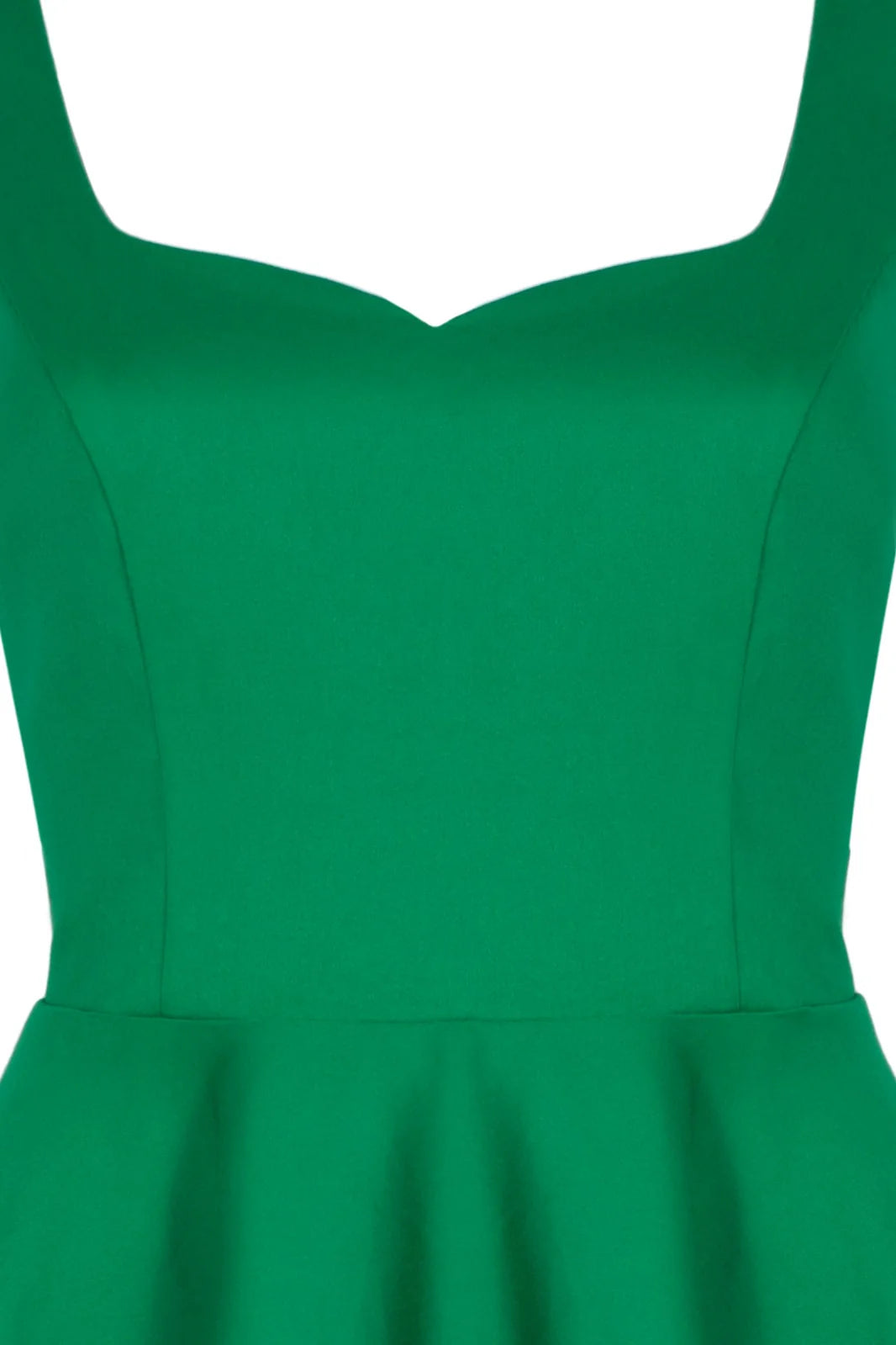 Hell Bunny Heidi Green Cotton Satin 50s Midi Dress