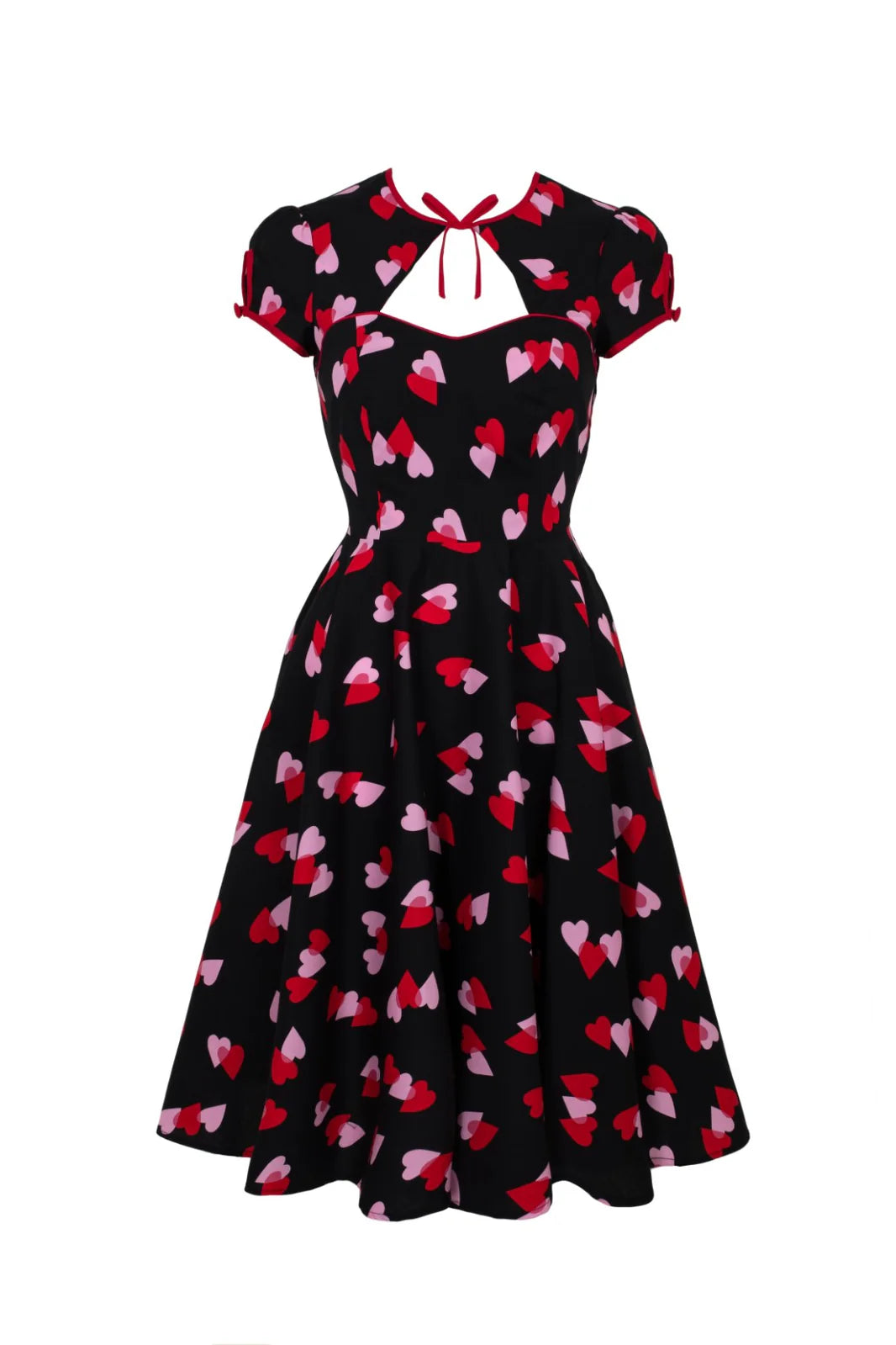 Robe midi Hell Bunny motif cœurs Confetti style années 50