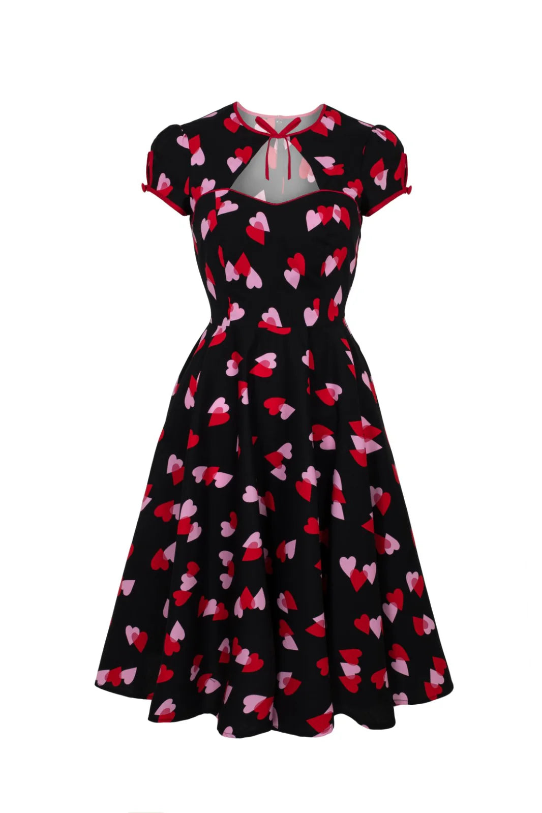 Robe midi Hell Bunny motif cœurs Confetti style années 50
