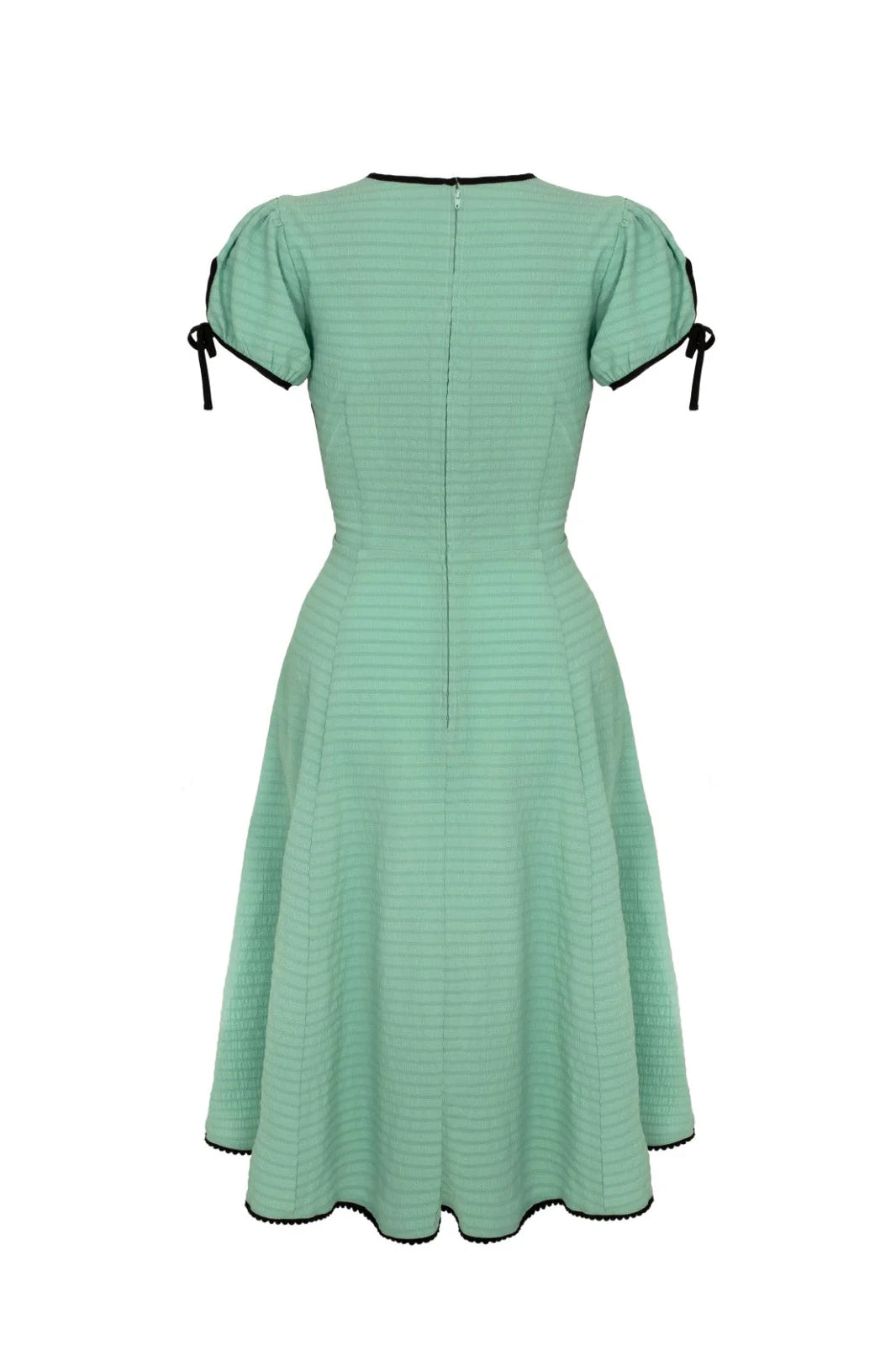 Robe midi Hell Bunny Casey vert menthe des années 50, coupe cœur