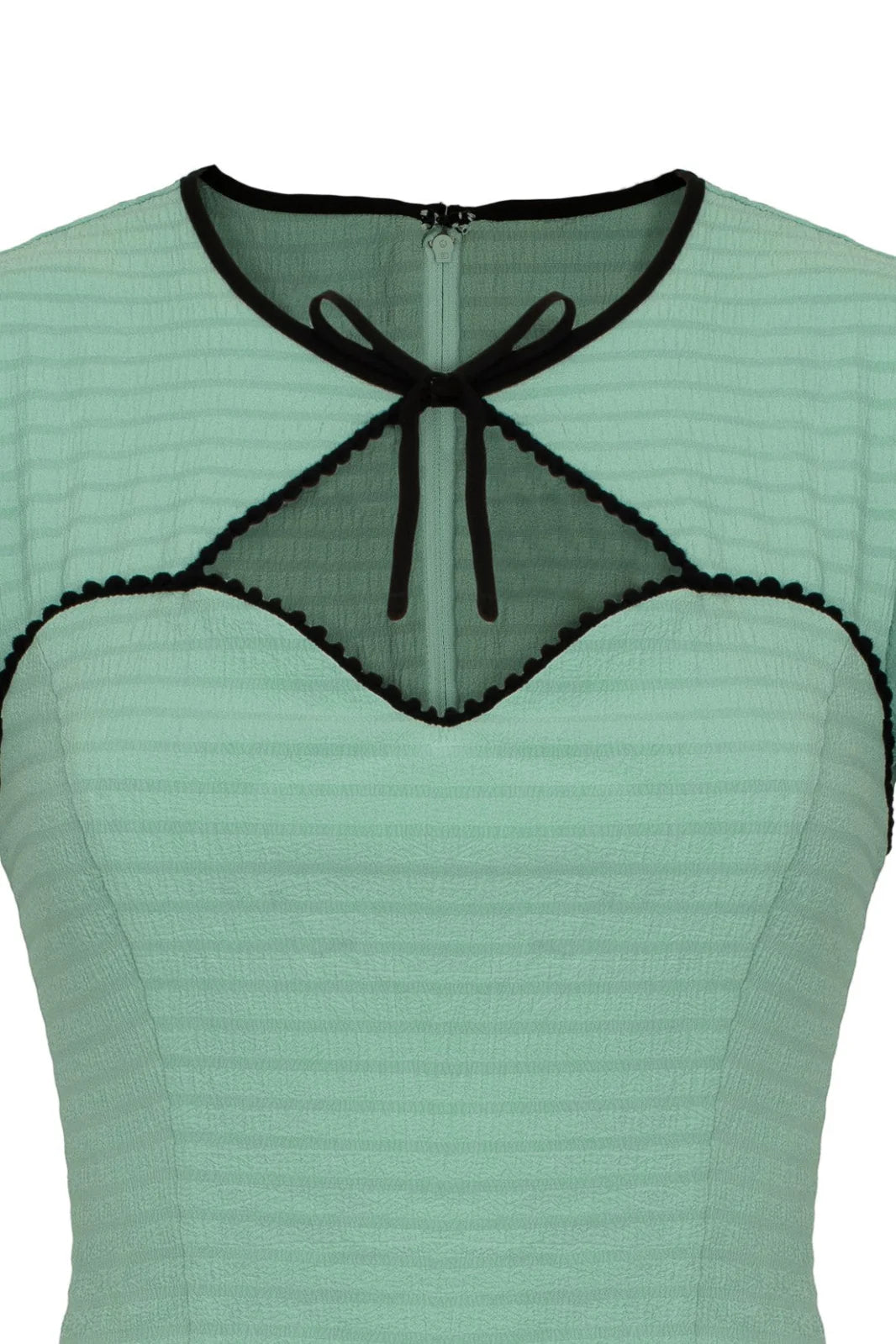 Robe midi Hell Bunny Casey vert menthe des années 50, coupe cœur