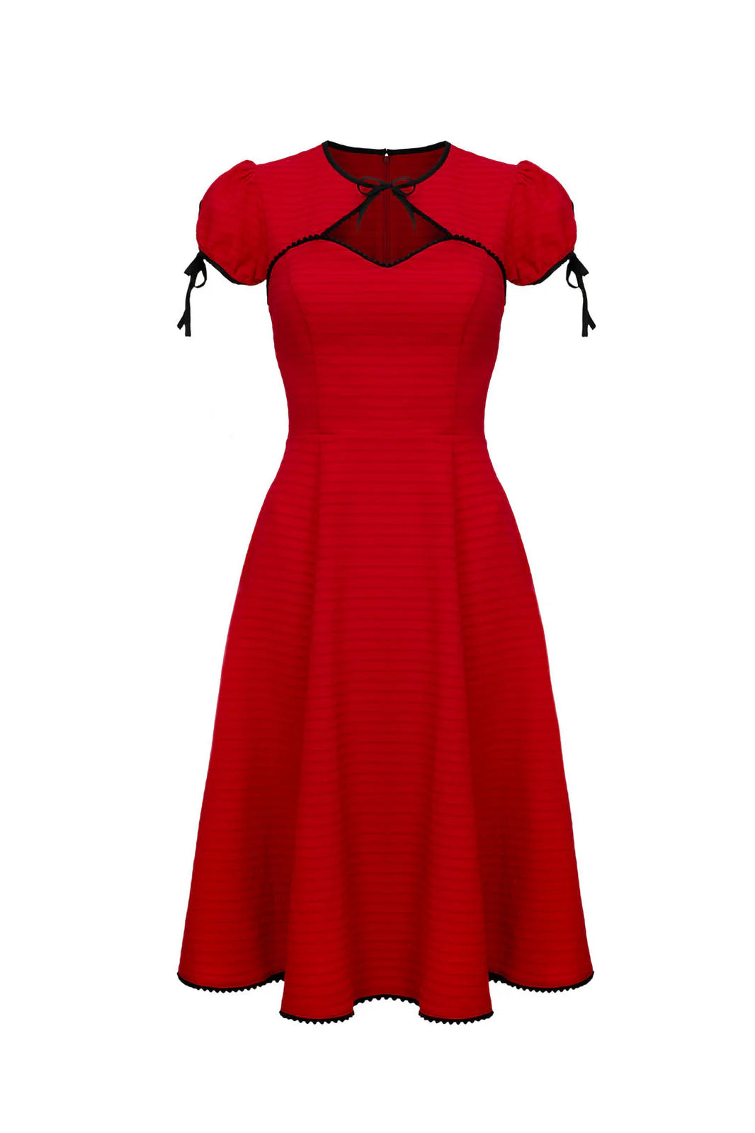 Robe mi-longue évasée Hell Bunny Casey Rouge Années 50