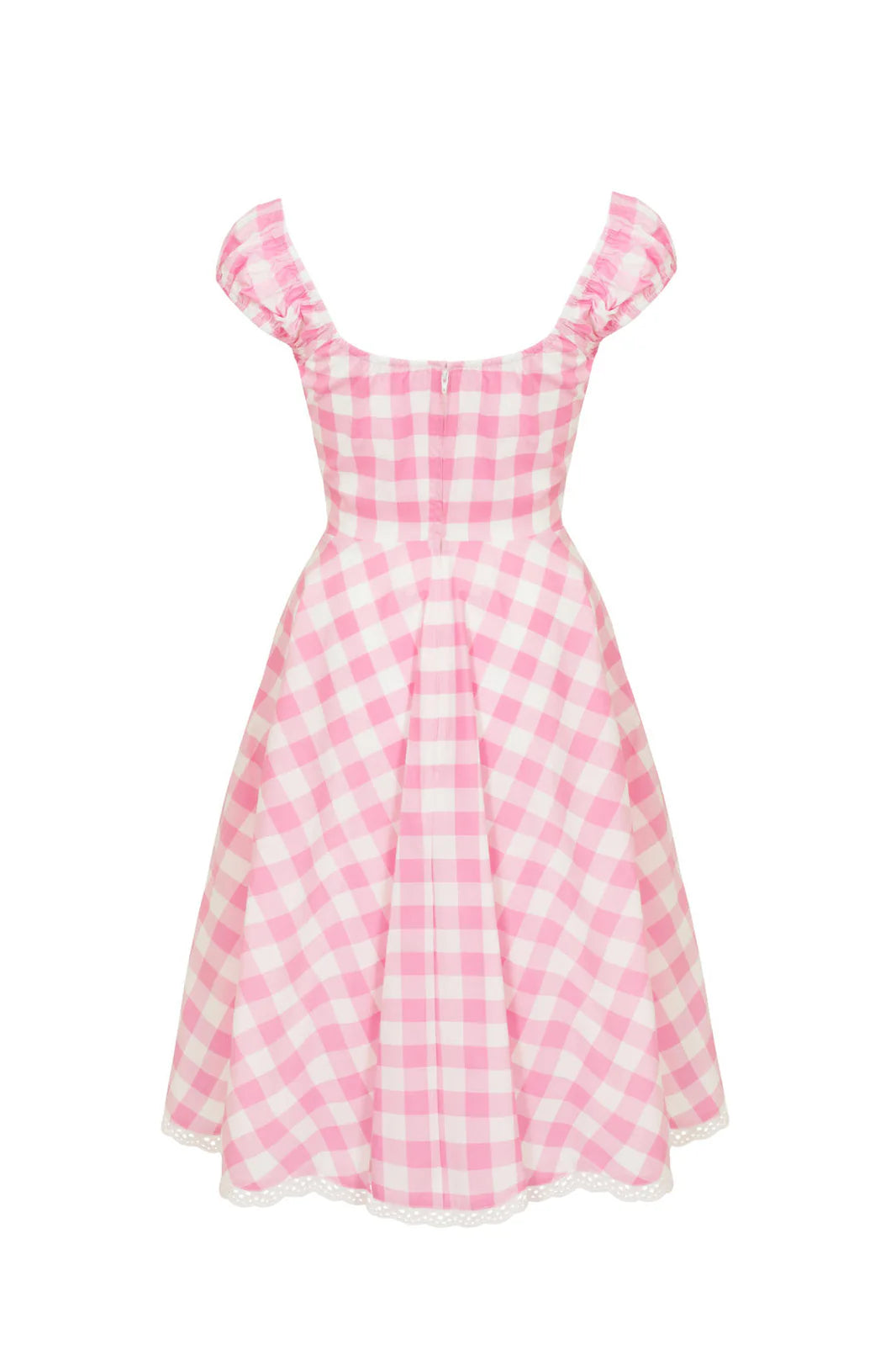 Robe midi Hell Bunny Cindy en vichy rose, style années 50