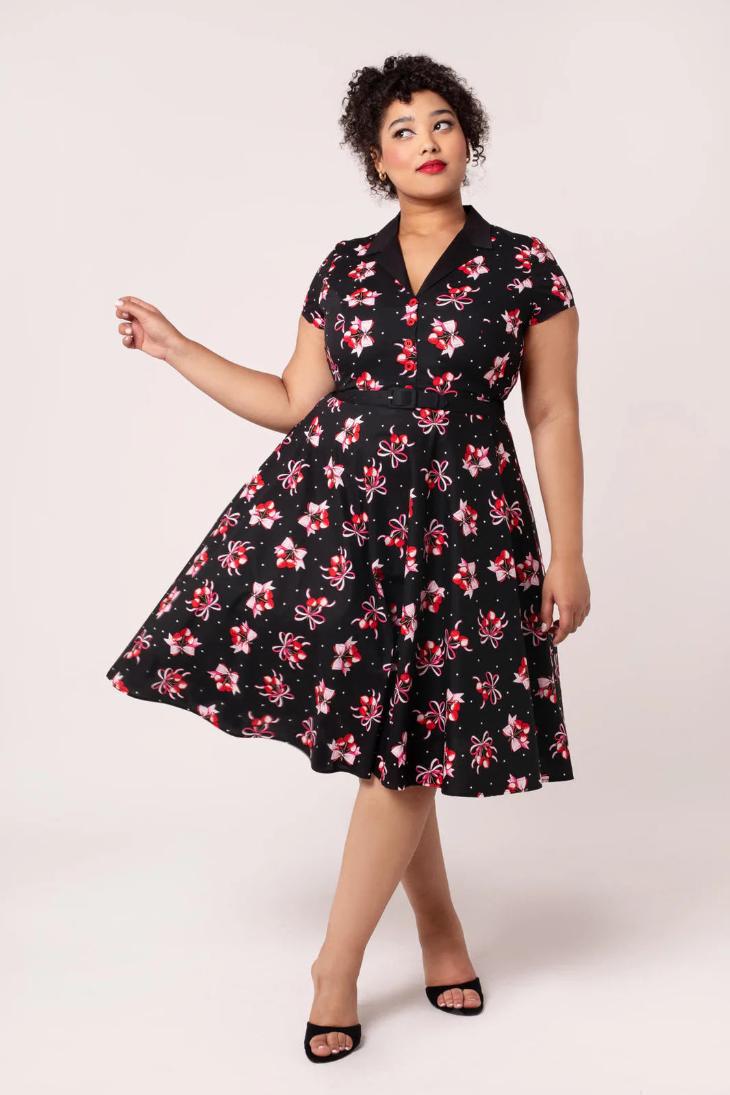 Hell Bunny Cherilyn Cherry Bow 50s Dress