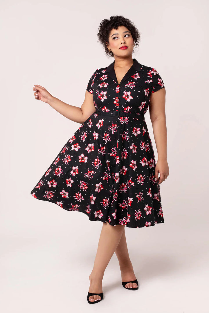 Hell Bunny Cherilyn Cherry Bow 50s Dress