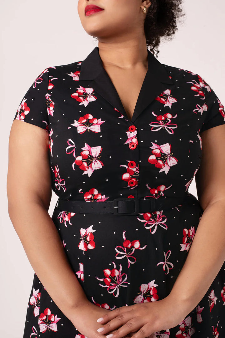 Hell Bunny Cherilyn Cherry Bow 50s Dress